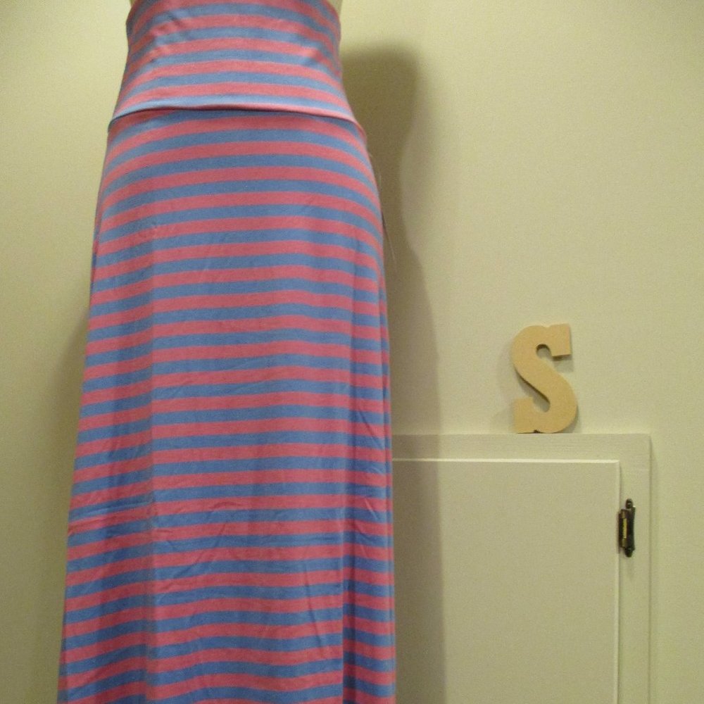 NWT LuLaRoe Maxi skirt, S, pink and blue stripe